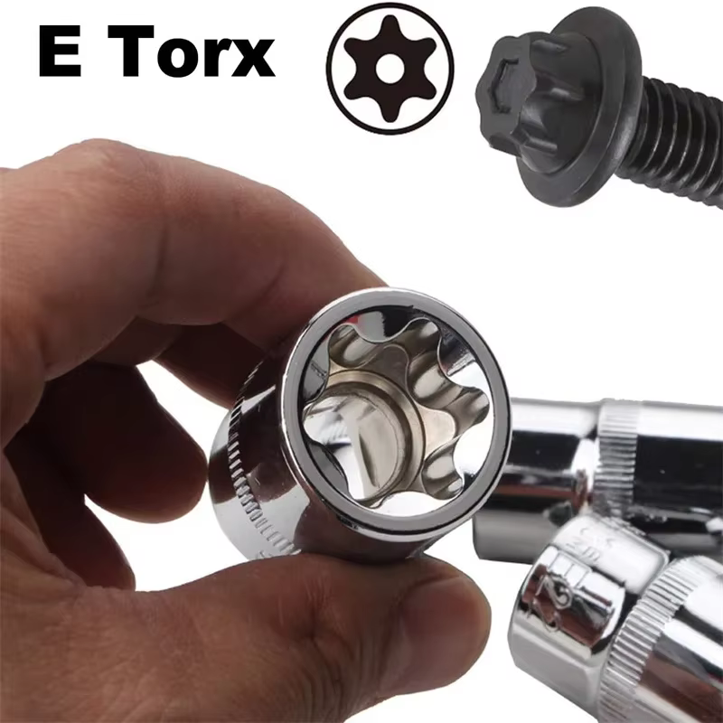 14 pièces/ensemble jeu de douilles Torx E femelle avec étui