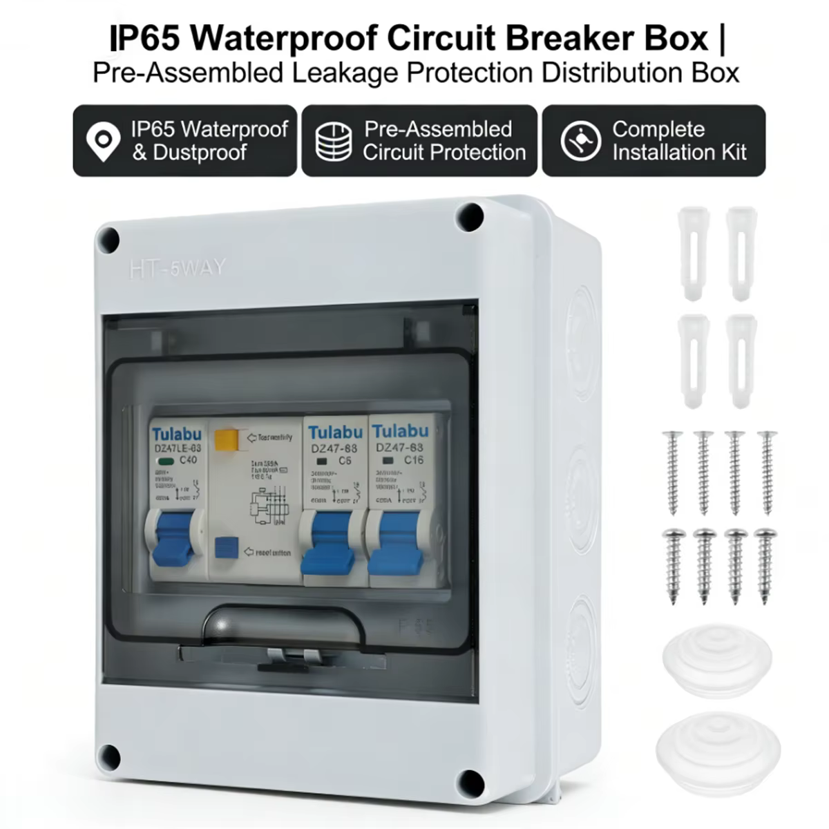Boîtier de distribution électrique extérieur étanche pour usage domestique