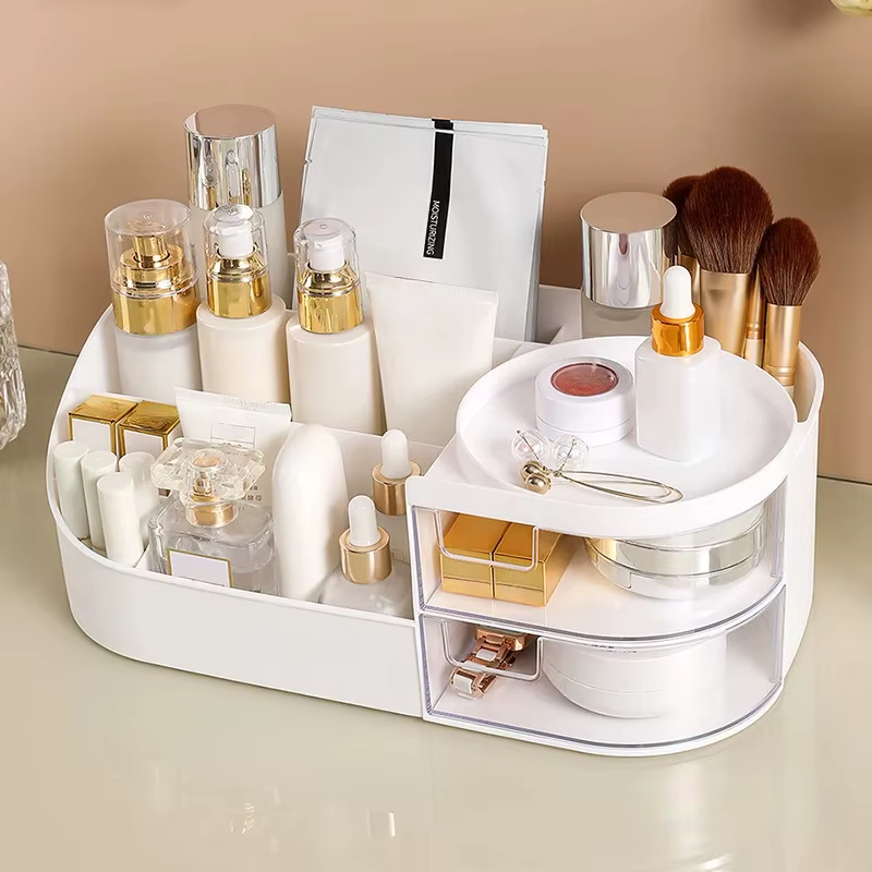 Boîte de rangement de maquillage avec miroir