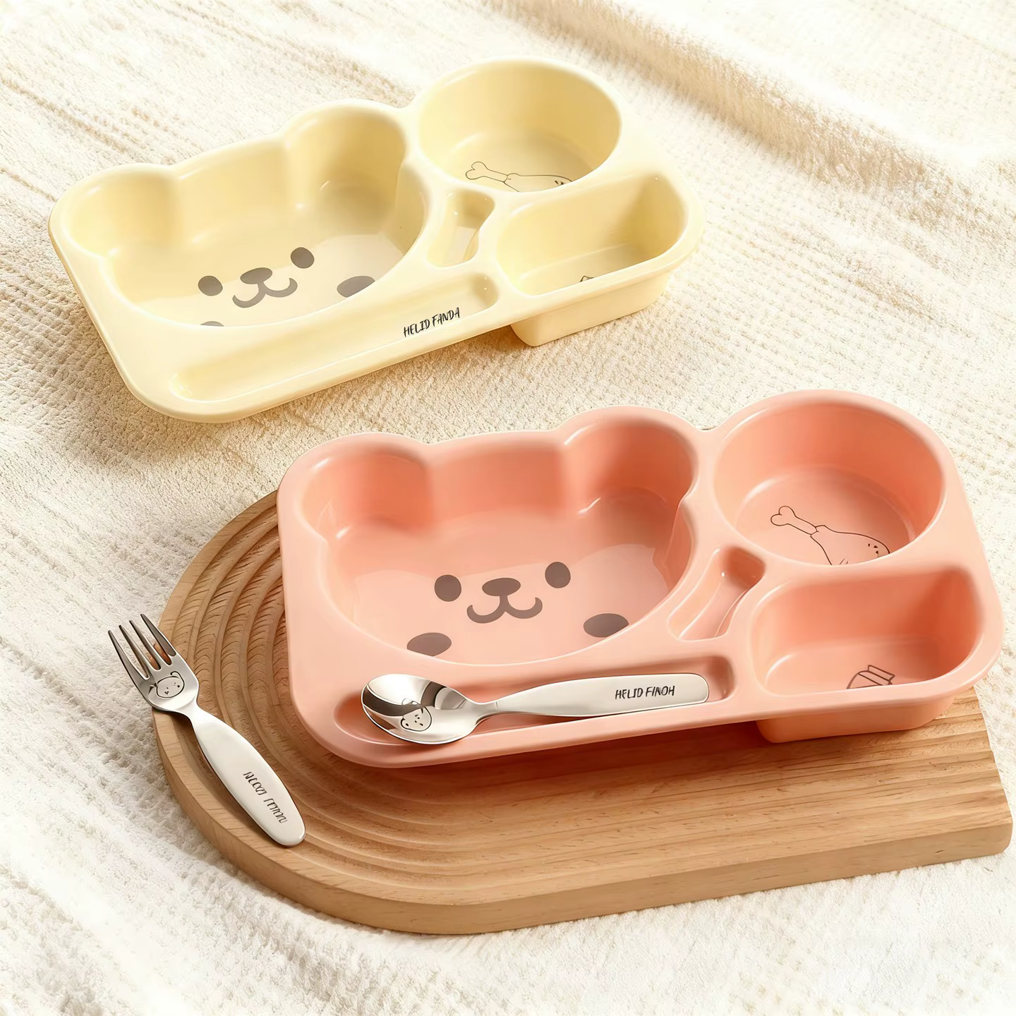 Assiette à dîner en plastique à compartiments, grande capacité, pour enfants, assiette à fruits et salades, assiette à petit-déjeuner réutilisable, compatible micro-ondes