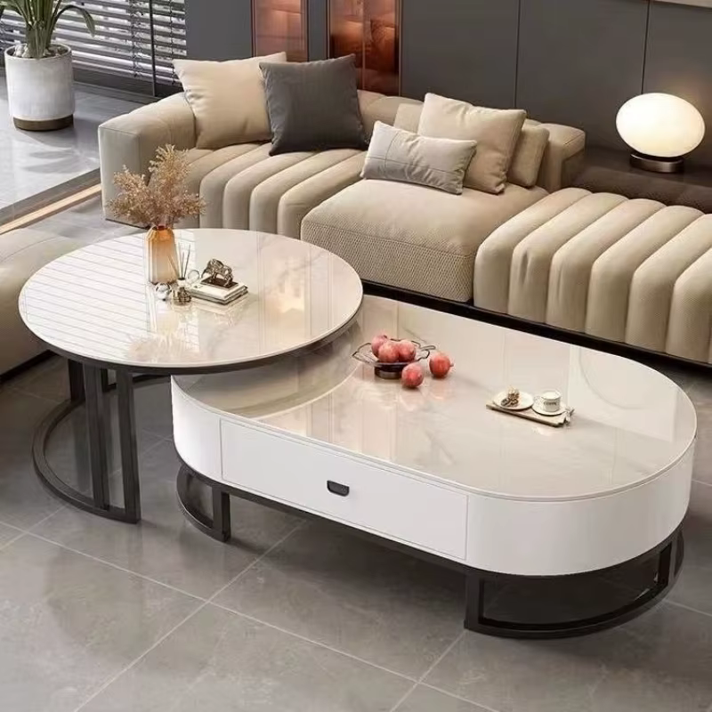 Table basse en marbre pour carnet de notes, italienne, Unique, de luxe, Design rond, Mesa Centro, accessoires de Salon pour la maison