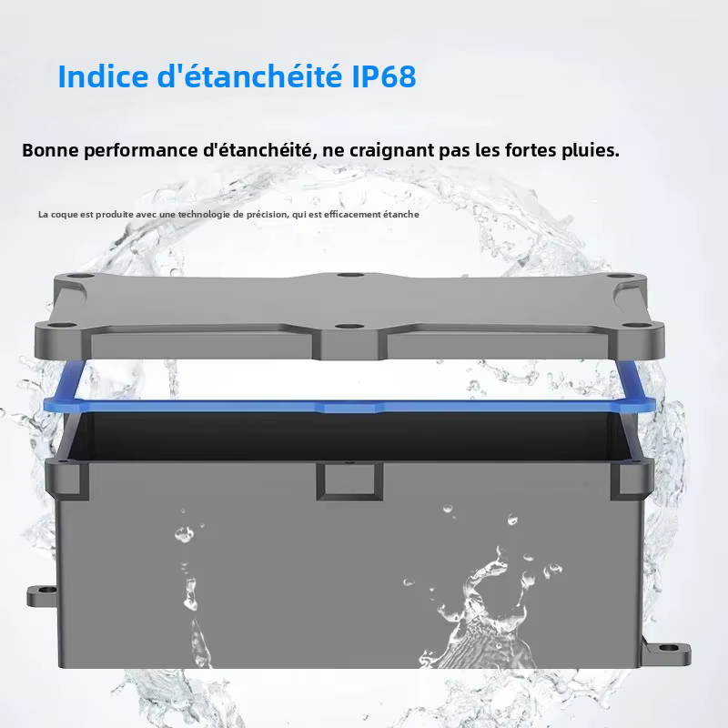 Boîtier de jonction extérieur en plastique noir IP68 étanche