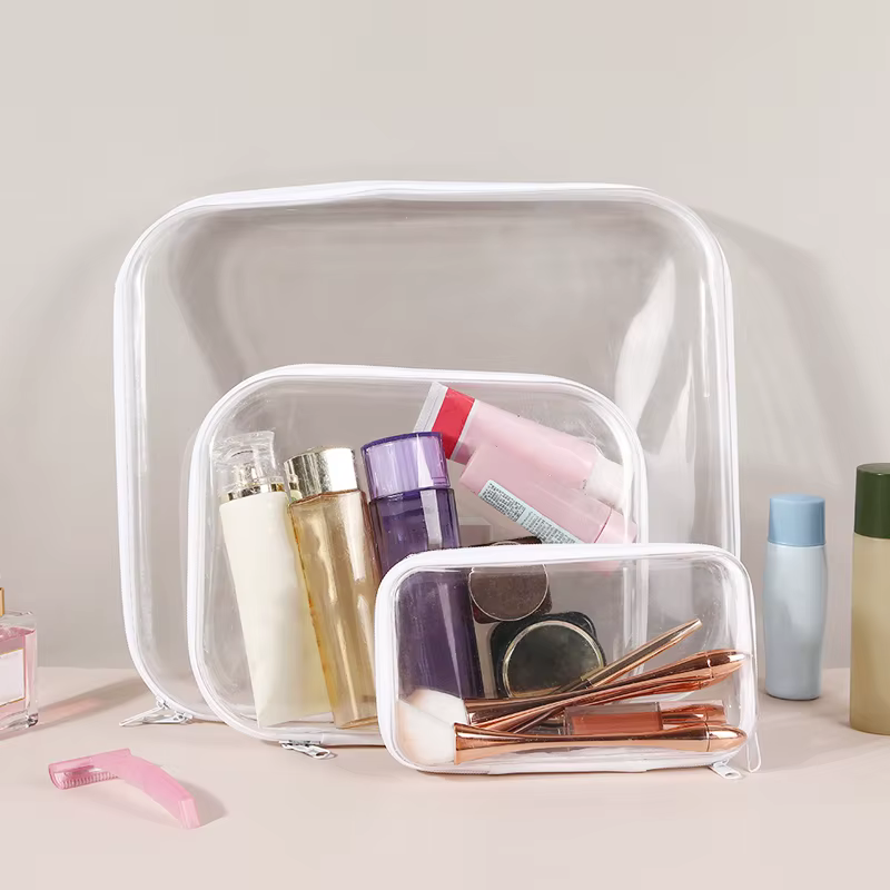 Poudres à fermeture éclair en plastique, bacs de rangement, empilables, étanches, jouets, petits articles, trousse de maquillage, trousse à cosmétiques