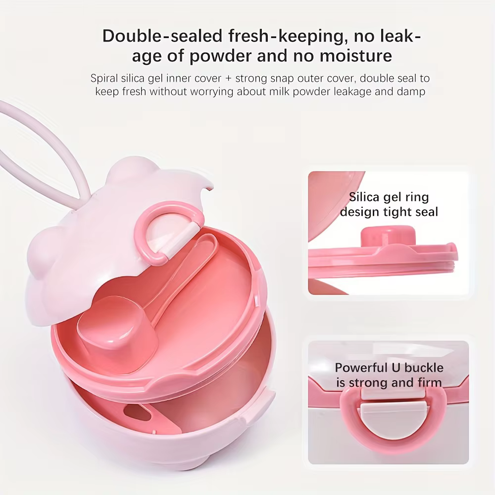 Boîte de lait en poudre Portable à quatre couches, récipient de lait en poudre, boîte rotative de stockage des aliments 1 pièce