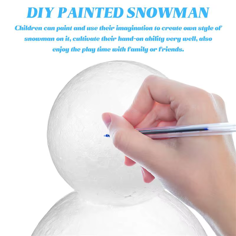Nouveau design – 20 boules en polystyrène pour bonhomme de neige