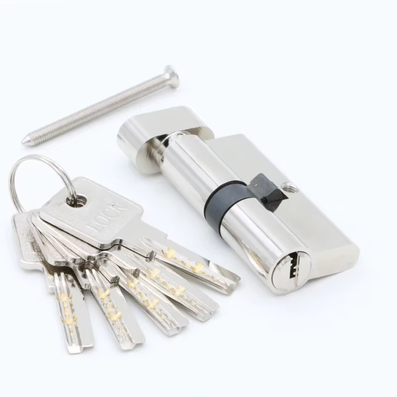 Cylindre de porte 55 60 65 70 75 80 85 90mm, cylindre de serrure de sécurité en cuivre, poignée intérieure pour chambre et salon, serrure à clé en laiton, 5 clés