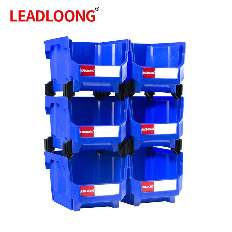 LEADLOONG V5 boîte de rangement combinable 6 pièces 10.8*8.4*7in/27.6*21.3*18cm bac réglable adapté pour entrepôt école Garage bureau