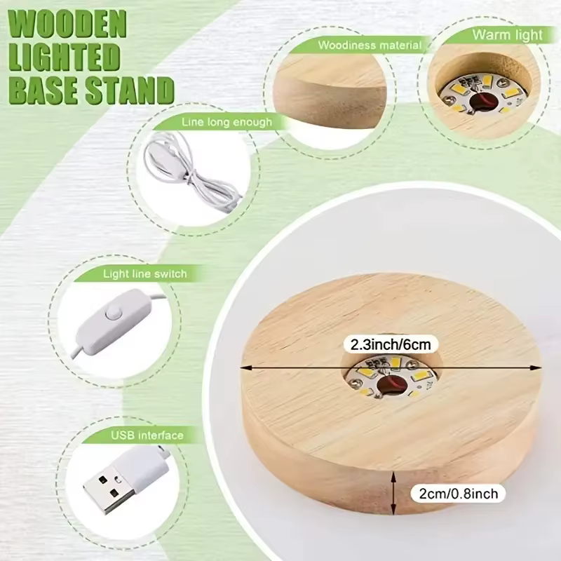 Lampes décoratives de bureau en bois