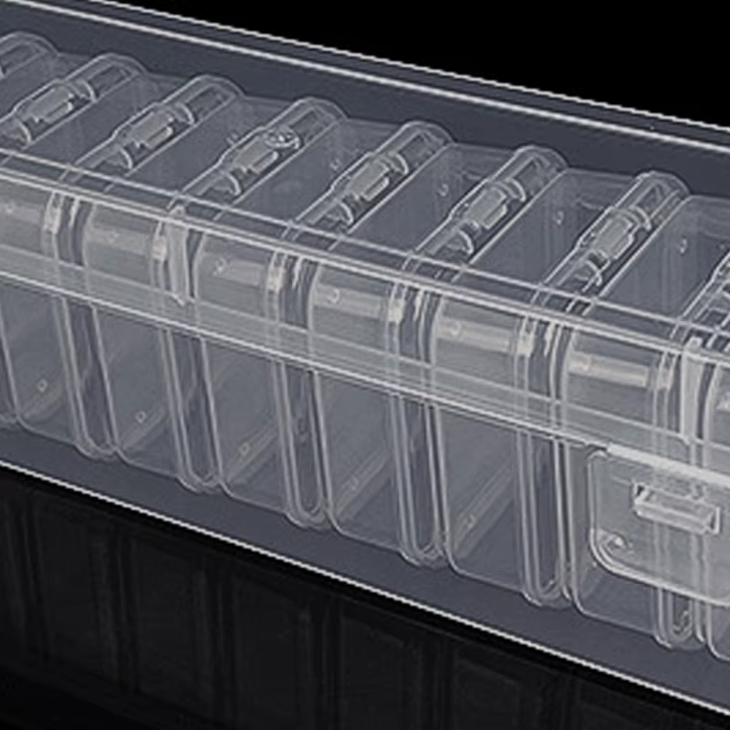 Conteneur stockage en plastique empilable modulaire, 12 Sections personnalisables, couvercle transparent pour fournitures