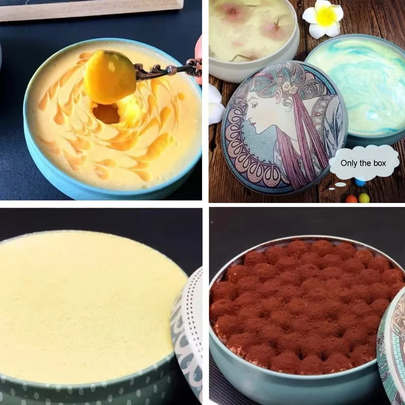 Boîte ronde en fer blanc pour gâteau Mousse
