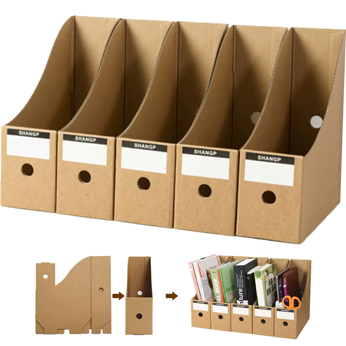 Porte-fichiers pliable pour magazines
