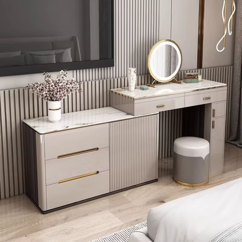Organisateur de rangement coiffeuse tabouret moderne en bois massif coiffeuse tiroir classique Tocador Maquillaje meubles de chambre