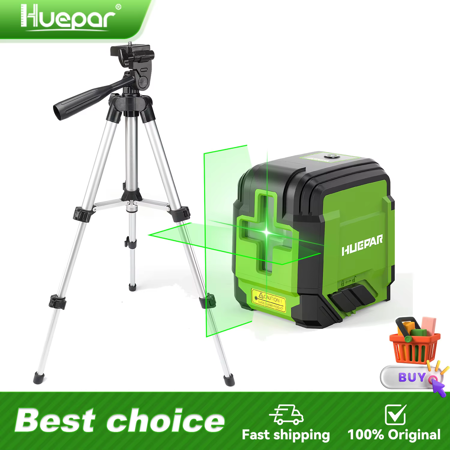 Huepar-GK011DGTP Niveau laser croisé avec trépied