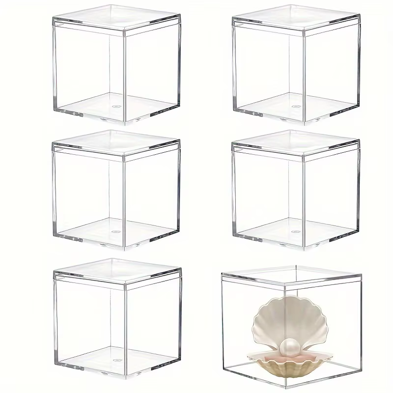Boîte acrylique transparente avec couvercle