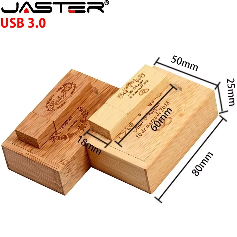 10 PCS LOT USB 3.0 LOGO personnalisé gratuit USB en bois avec boîte clé USB clé USB 4GB 8GB 16GB 32GB 64GB clé mémoire pour cadeau