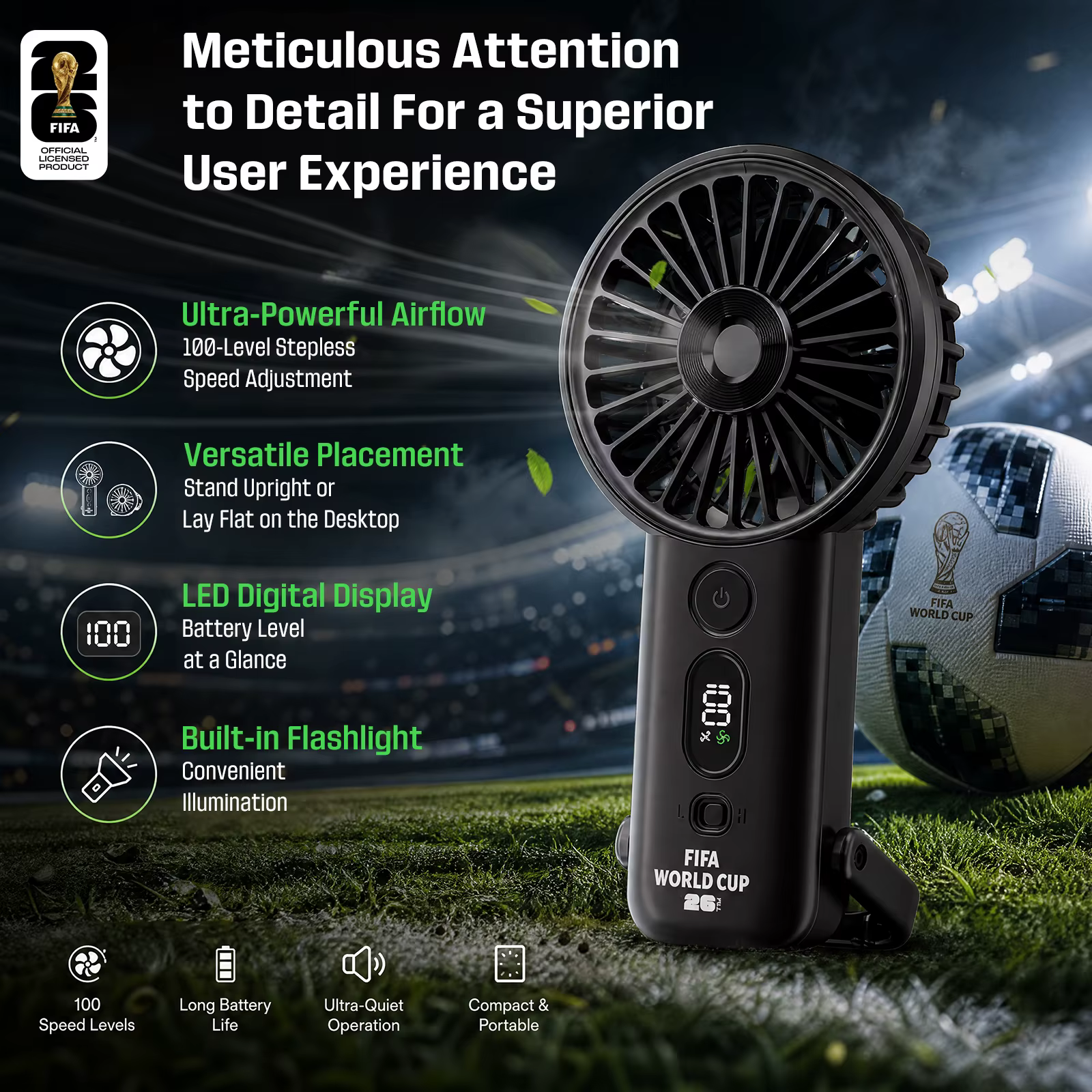 Ventilateur de refroidissement portable FIFA 2026 Coupe du Monde