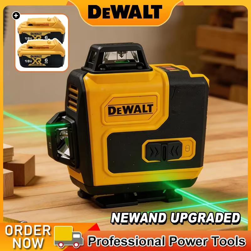 Niveau laser Dewalt 360° vert 16 lignes 4D auto-nivelant 360° horizontal vertical faisceau super puissant outils de construction originaux