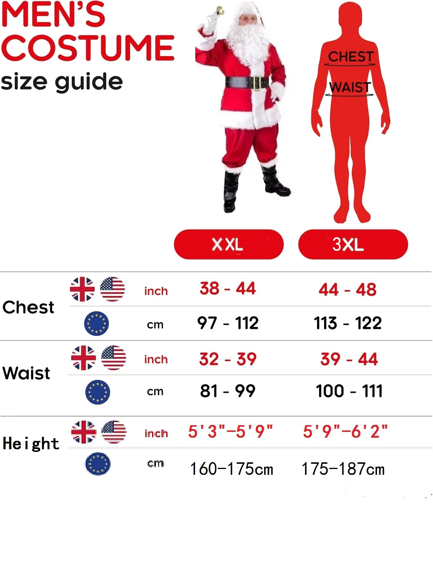 Costume de père noël complet pour adultes