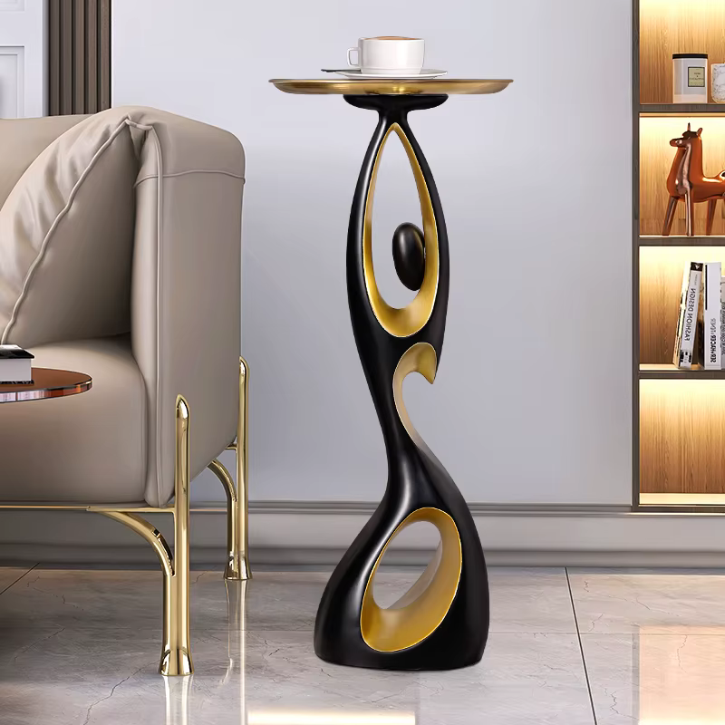 Table d'angle minimaliste moderne, Table d'appoint créative pour salon, canapé, petite Table basse pour la maison, support de rangement artistique au sol