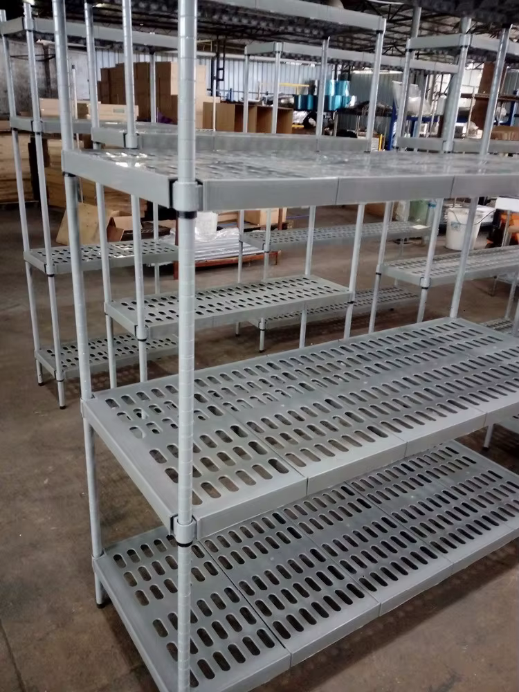 Étagère de rangement commerciale en acier inoxydable 1200 x 450 x 1800 mm, étagère métallique robuste réglable, pour chambre froide