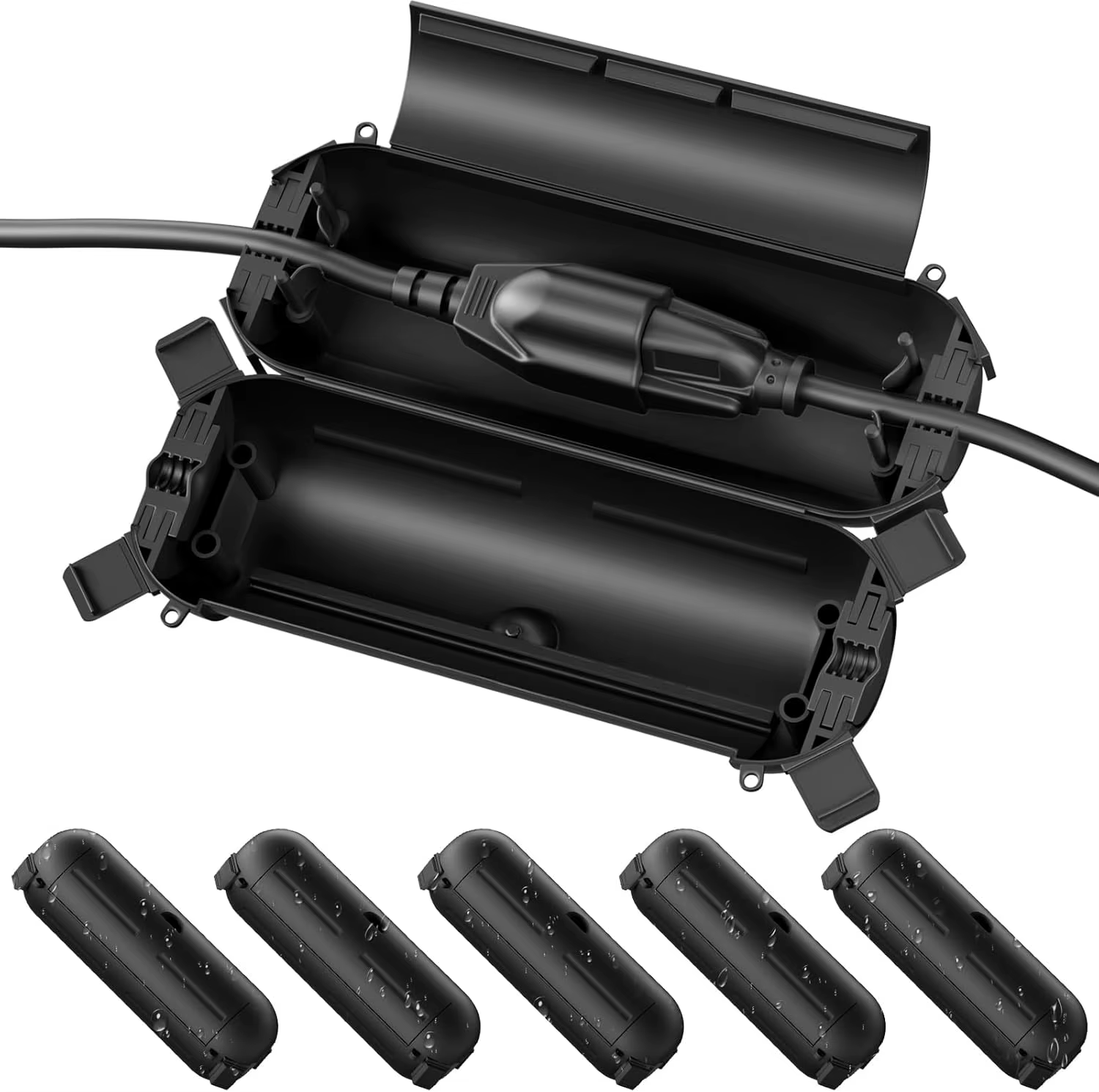 Cache-câble d'extérieur étanche avec joint d'étanchéité pour boîte de connexion électrique