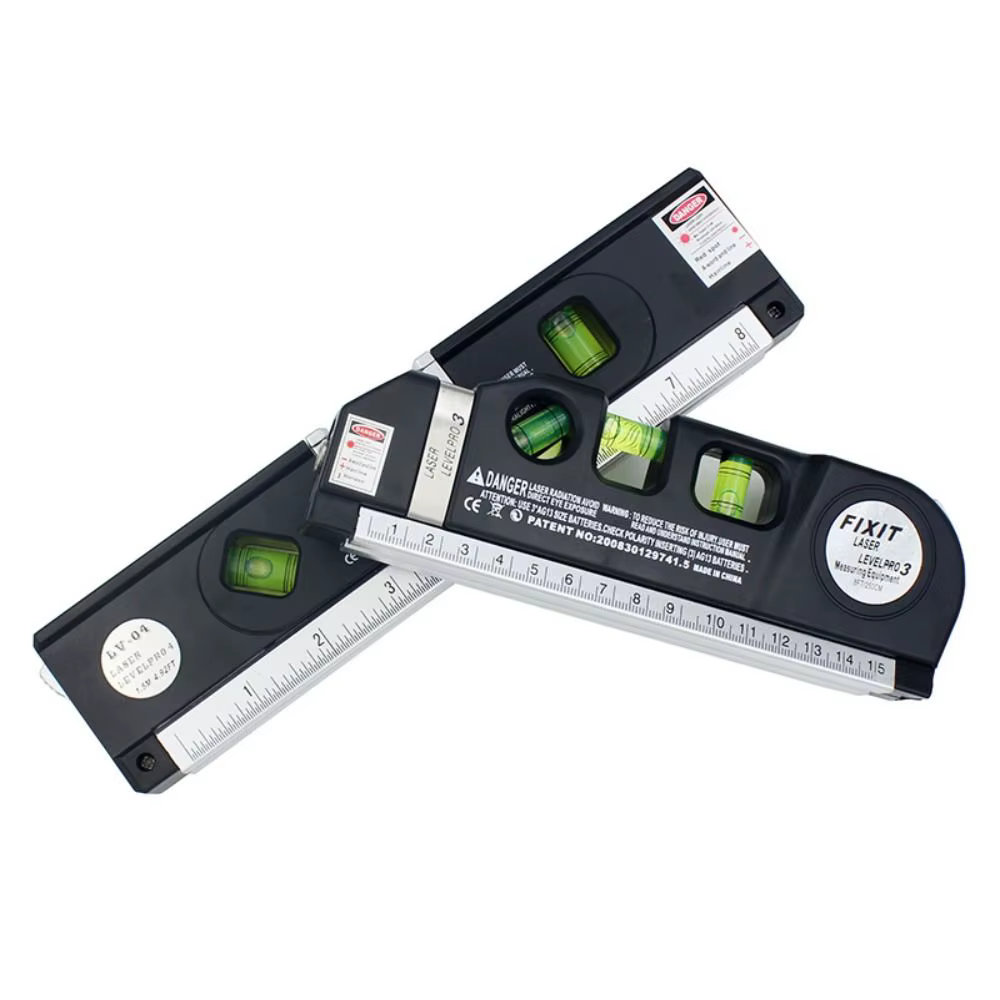Niveau Laser 4 en 1, ruban à mesurer Vertical réglable de haute précision