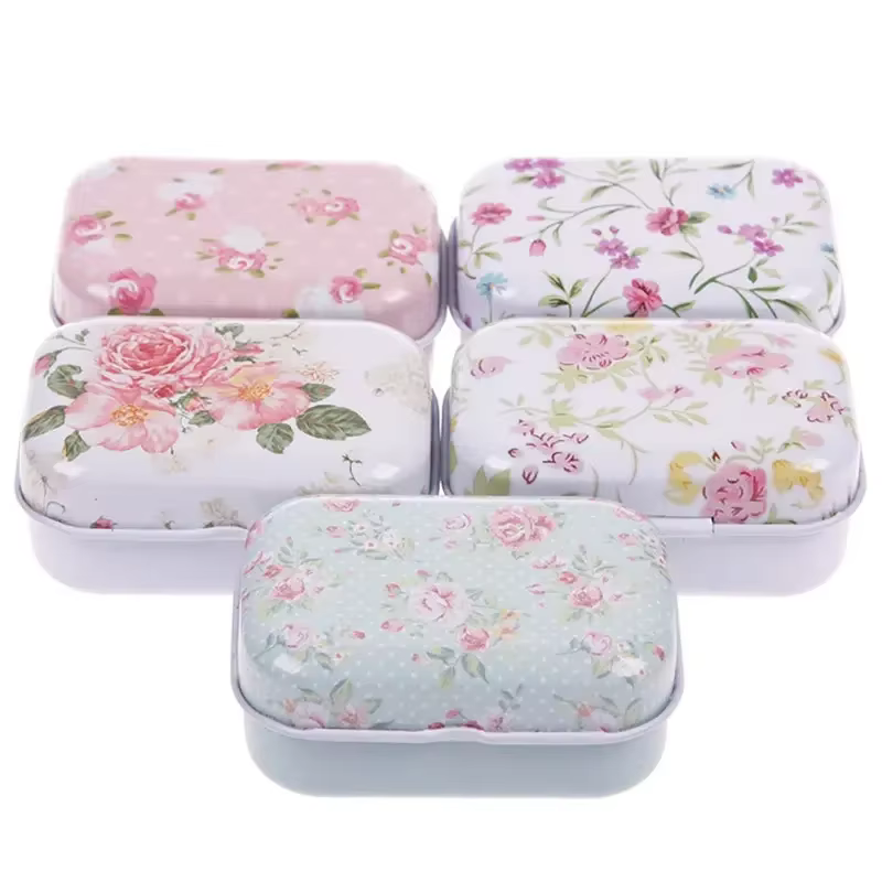 Boîte de rangement en métal pratique rétro-boîte