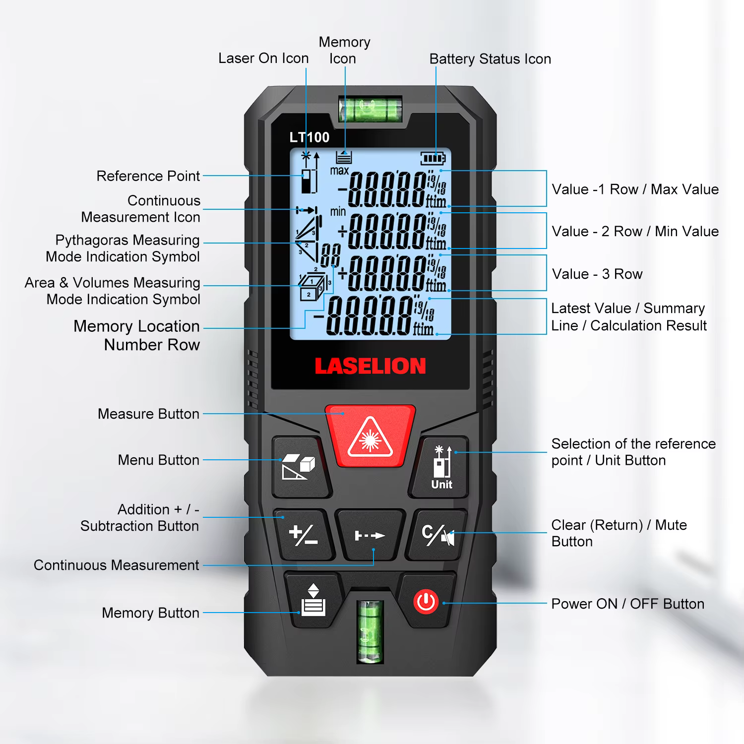 Laserelion télémètre Laser 50M 70M 100M Mini outil de mesure