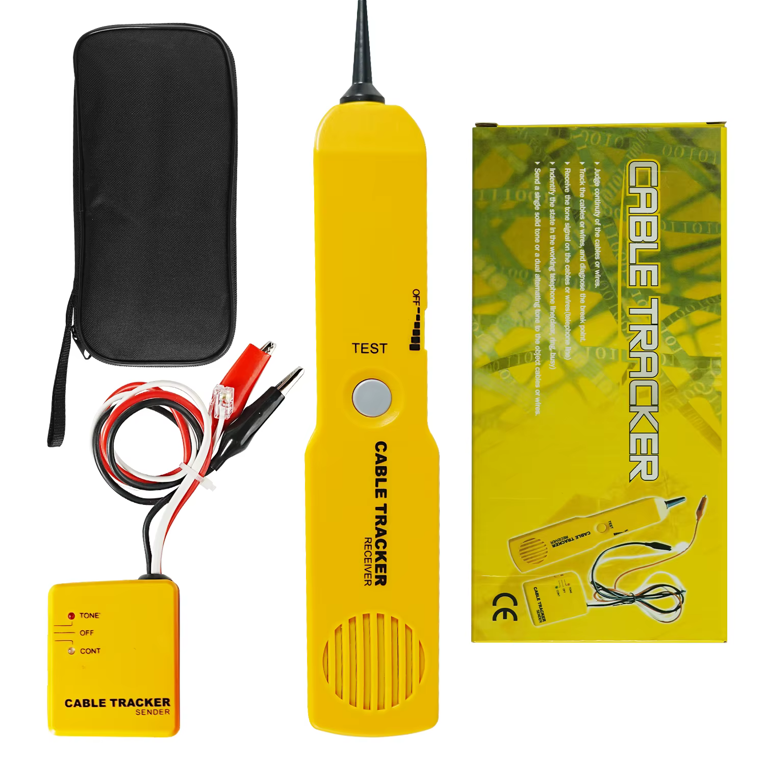 Testeur de Circuit traceur de fil, testeur de continuité de câble réseau, testeur de ligne téléphonique, générateur de tonalité et Kit de sonde, Tracke de câble métallique