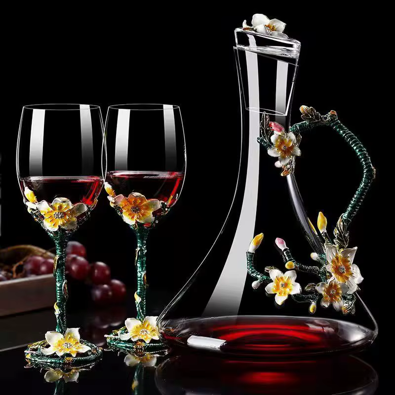 Verre à vin en émail, verre de cristal, tasse à Champagne, verres à vin, tasses Vintage, service de luxe, whisky