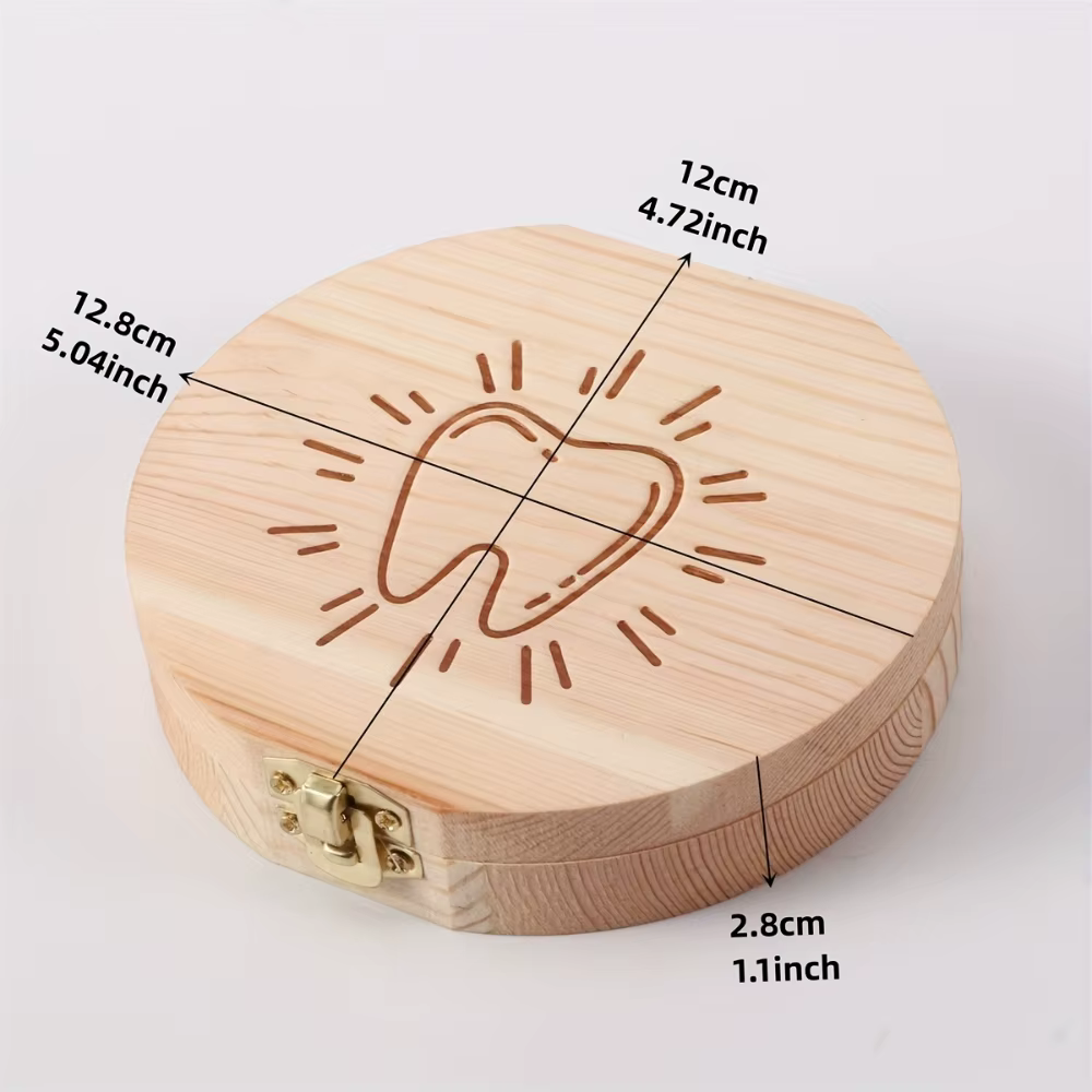Boîte à dents de bébé en bois