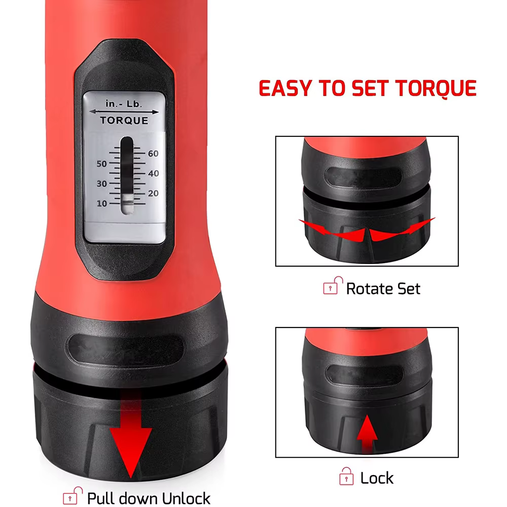 Tournevis dynamométrique réglable 10-60 po/lbs