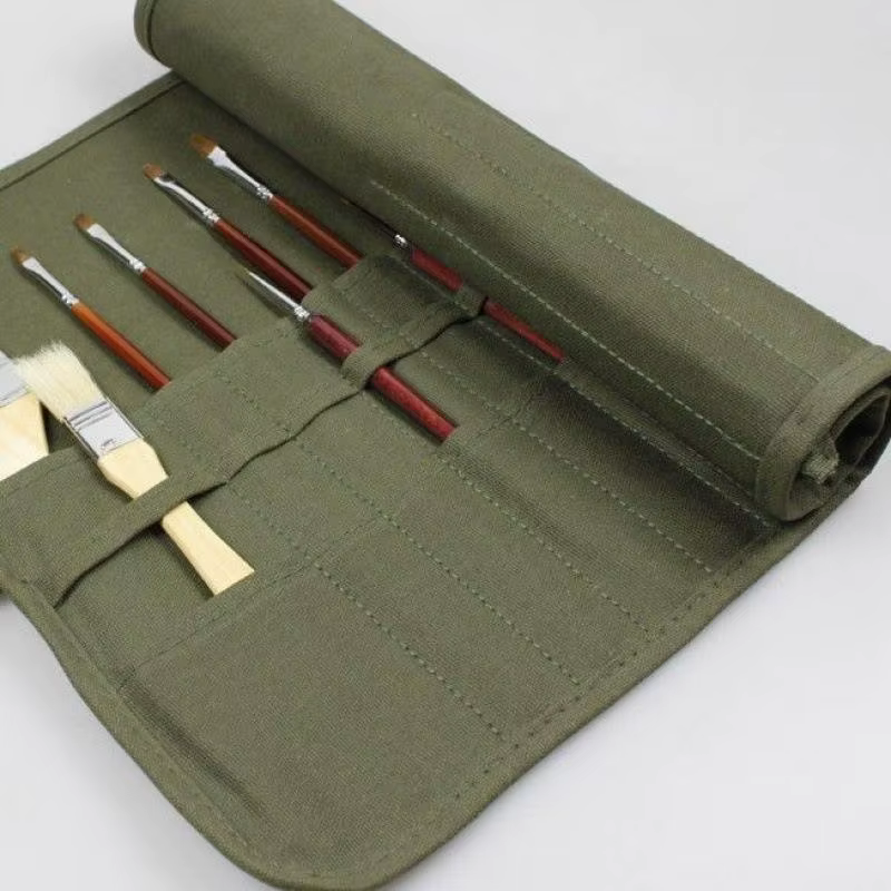 Sac de rangement pour pinceaux de peinture, sac de rangement pour pinceaux à aquarelle et à gouache à 22 emplacements, sac de rangement pour pinceaux de calligraphie, sac à stylos enroulable