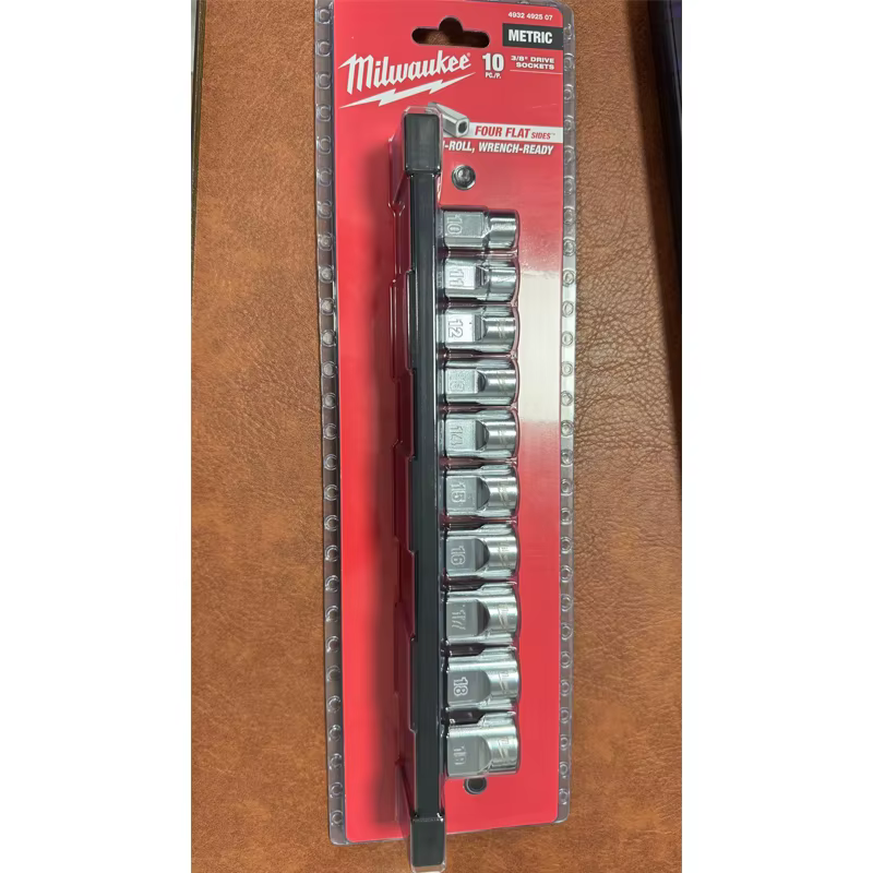 Milwaukee 4932492507 Jeu de douilles métriques 10 pièces 3/8" 10-19 mm