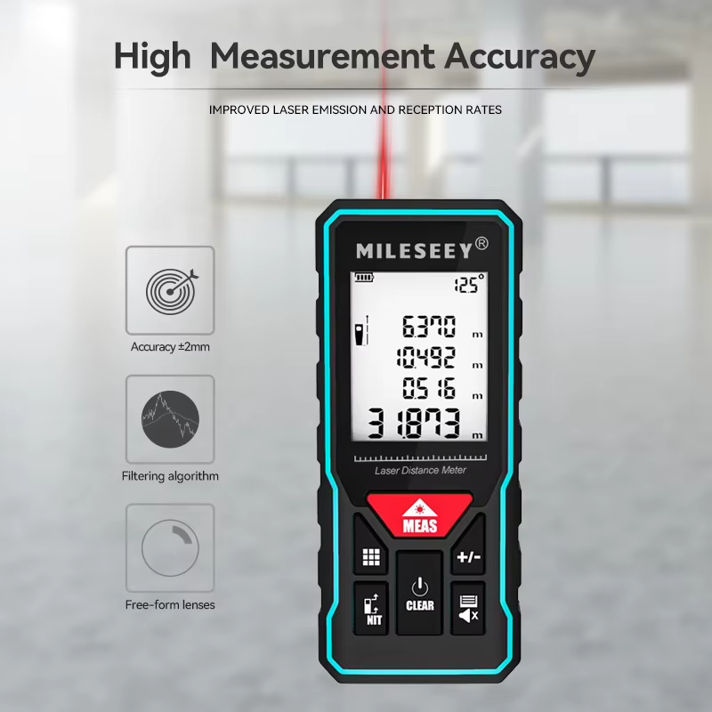 MILESEEY X6 ruban à mesurer Laser 40M 60M 80M 100M