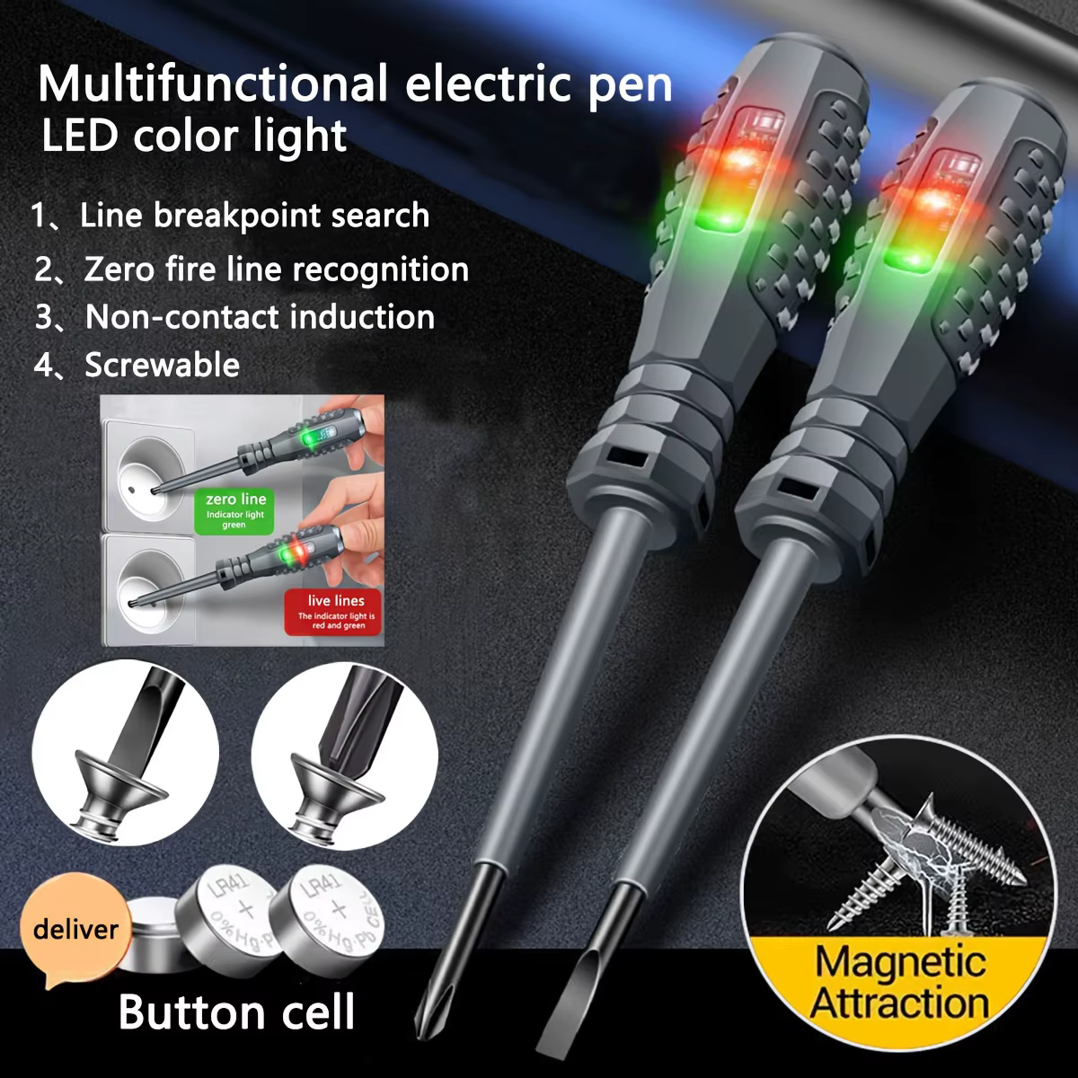 Tournevis de Test multifonctionnel pour électricien