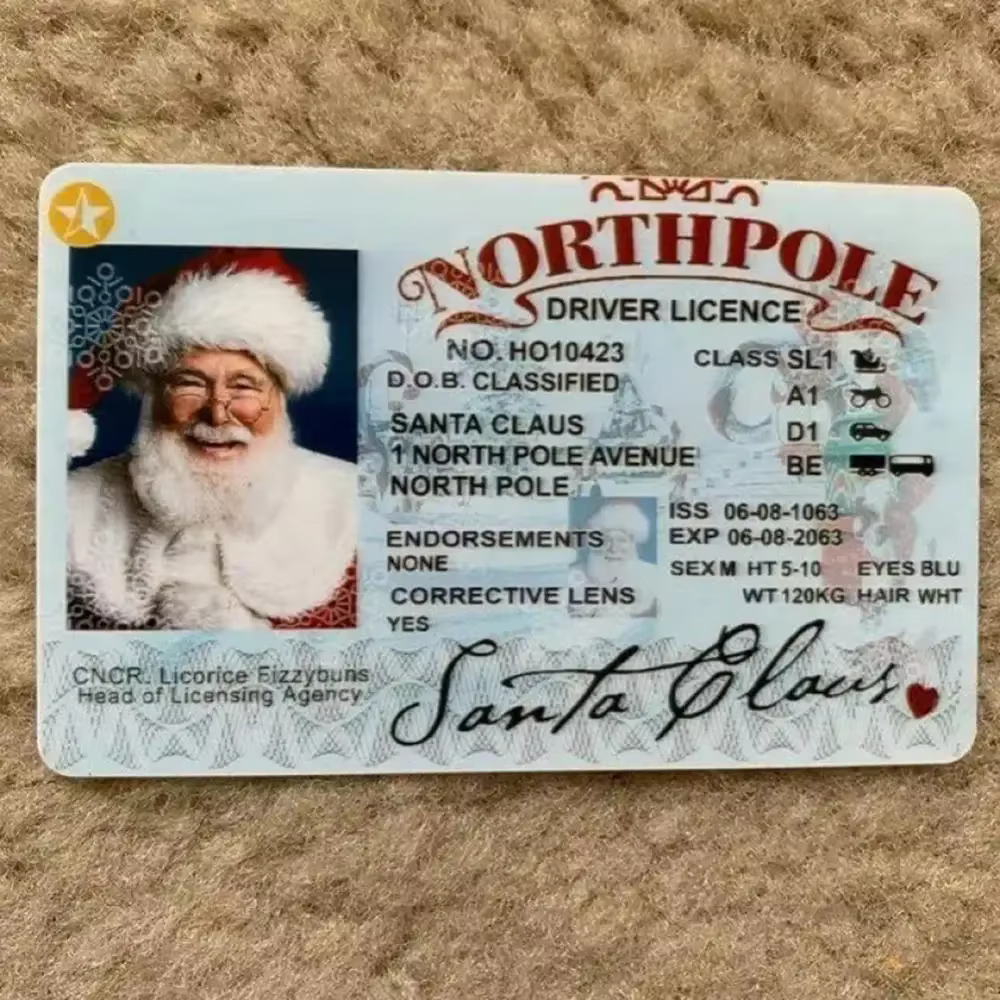 1 ~ 10 cartes Licence volante du père noël