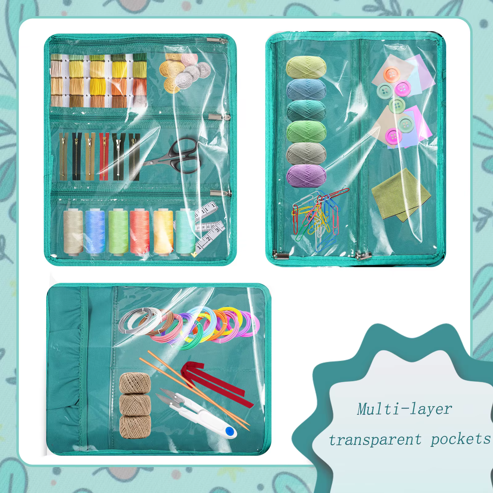Sac de rangement pour fournitures de couture et d'artisanat