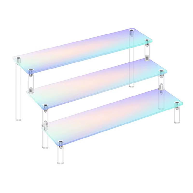 Présentoir en acrylique irisé à 1 à 5 niveaux, étagère sur support pour figurines, objets de collection, Cupcakes, parfums, décoration et organisation de bijoux