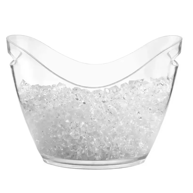 Nouveau seau de stockage de glaçons en plastique transparent 4L/8L ou bouteilles de Champagne refroidisseur de glace décor de Bar pour la cuisine à la maison Bar café utilisation