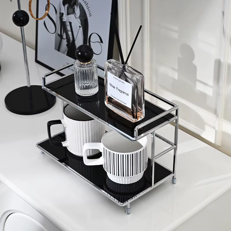 Étagère de rangement superposée en métal pour bureau
