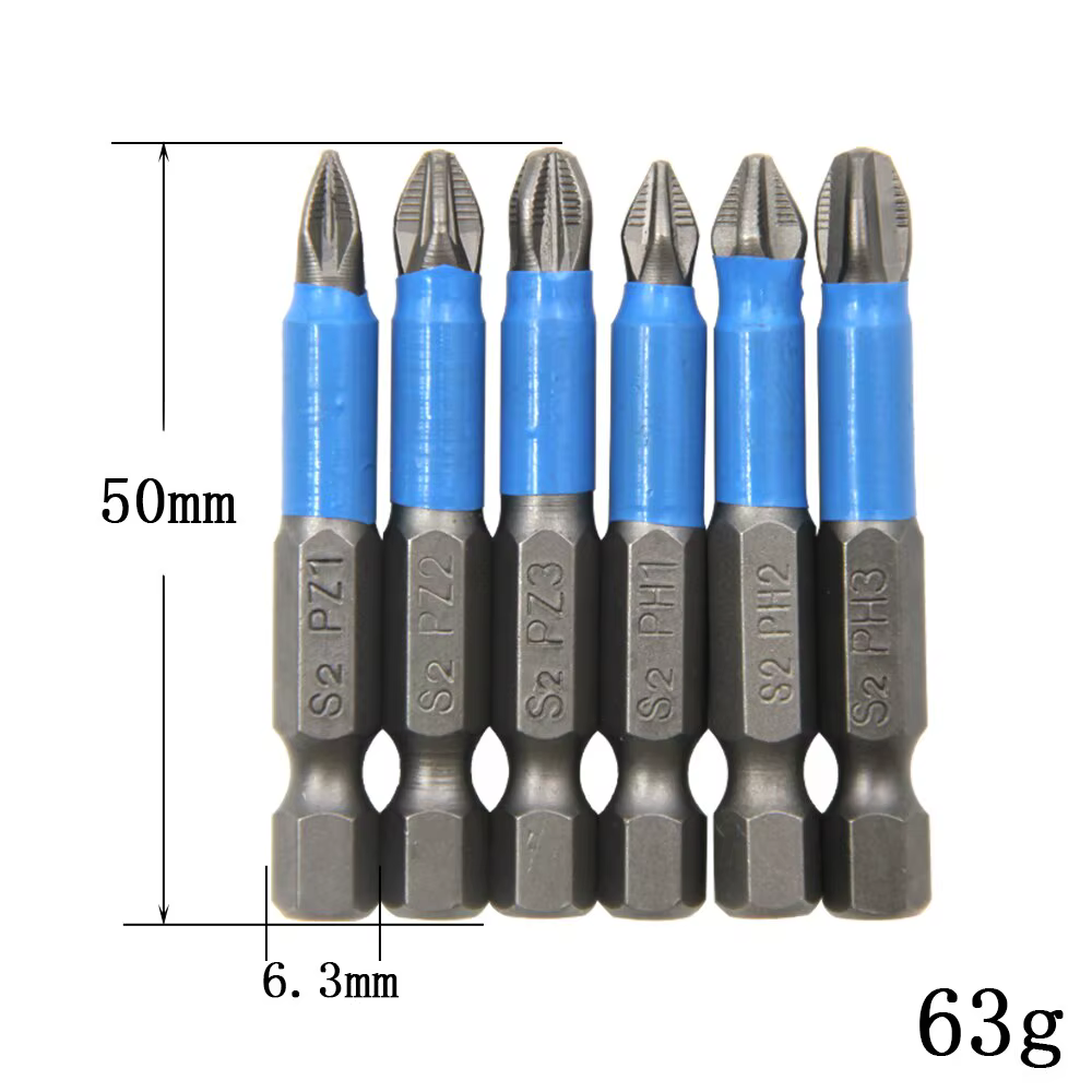 6pc Hexagonal Poignée Anti Skid Électrique Tournevis À Bois Croix