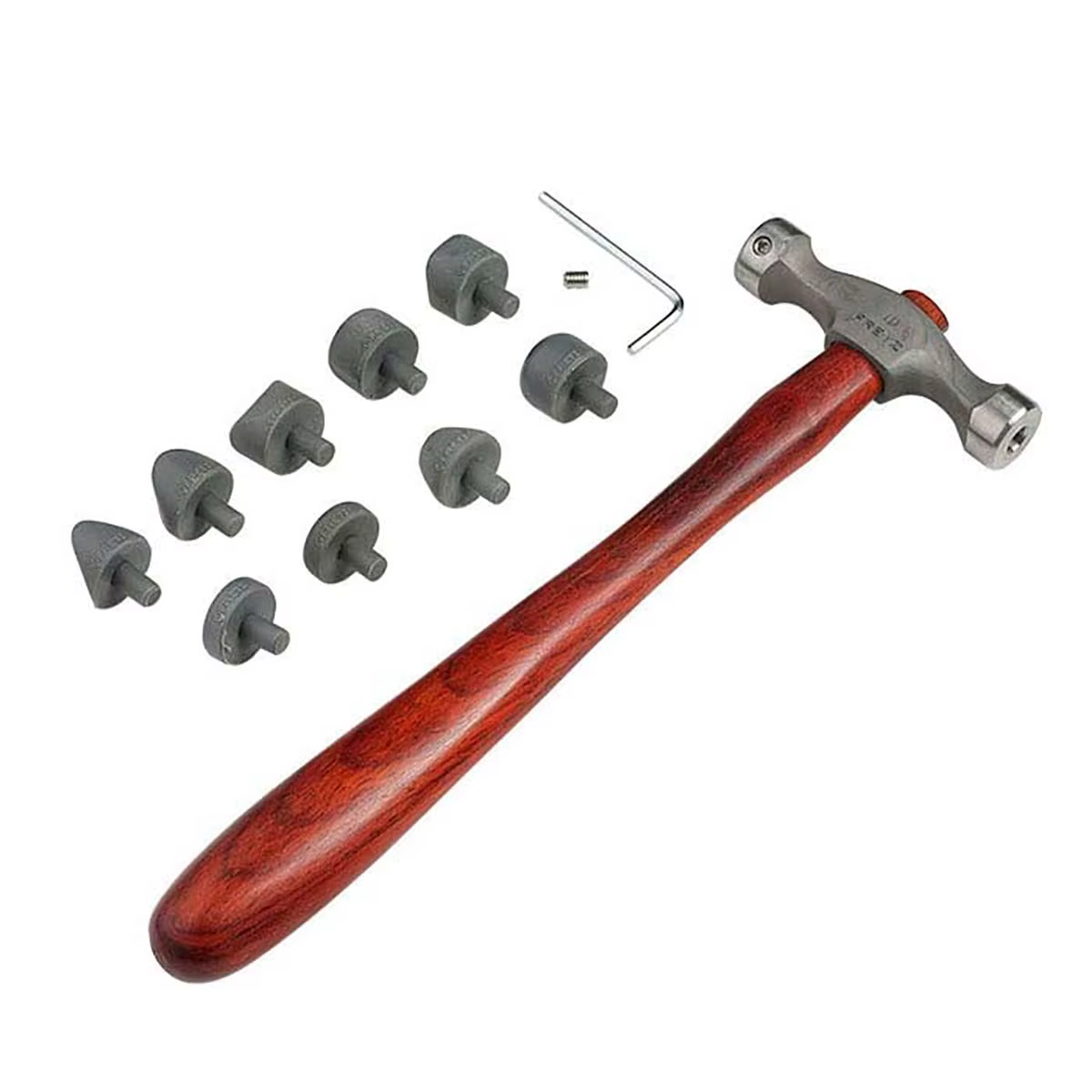 Marteau à double extrémité Fretz HMR-7 avec 9 embouts interchangeables en nylon pour le façonnage