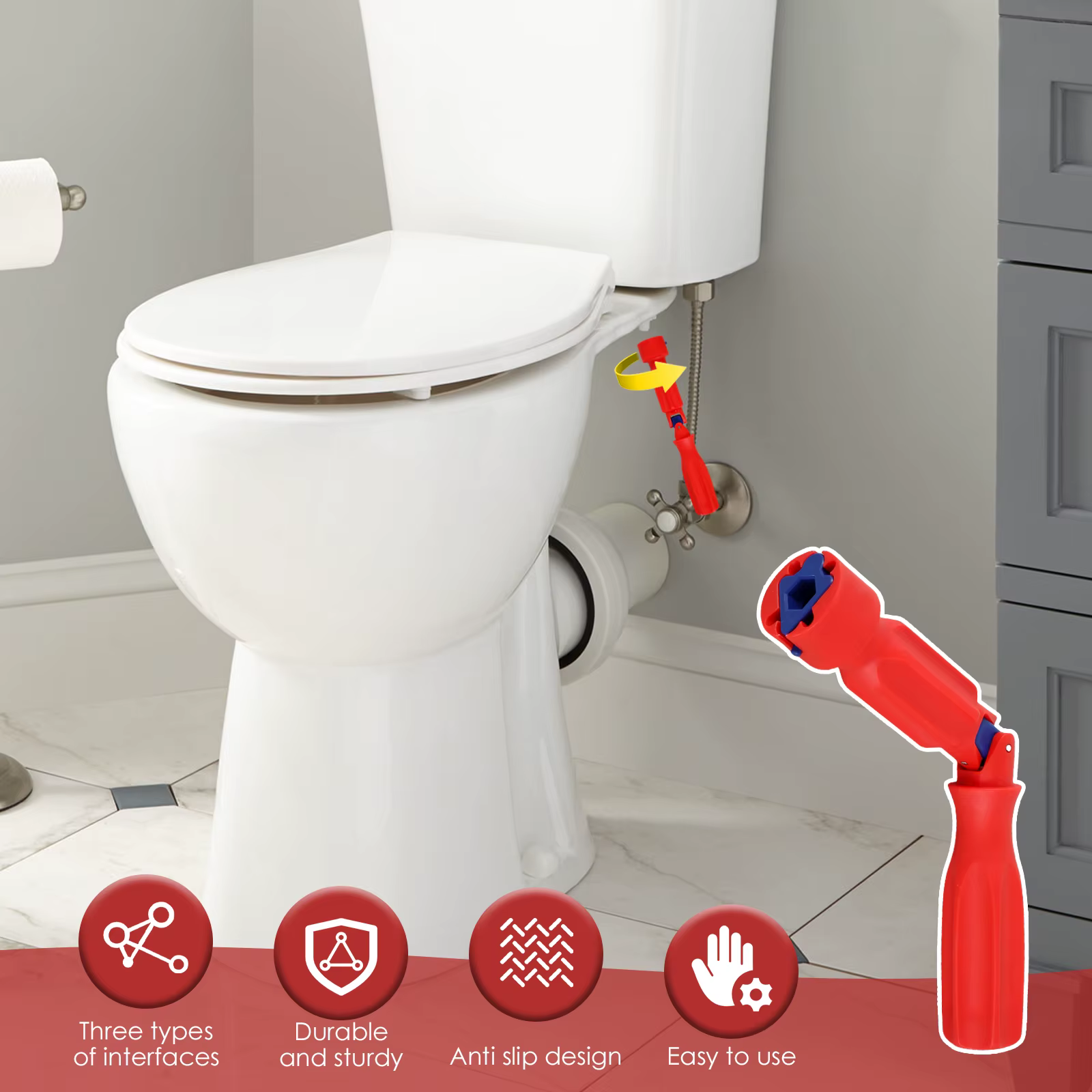 Clé d'installation de siège de toilette portable 10/13/17 mm