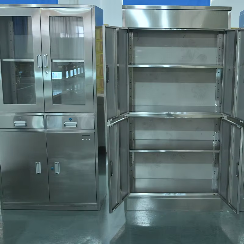 Équipement de laboratoire scientifique personnalisé, armoire de rangement en acier inoxydable, armoire de laboratoire de style américain/européen pour les écoles et les hôpitaux