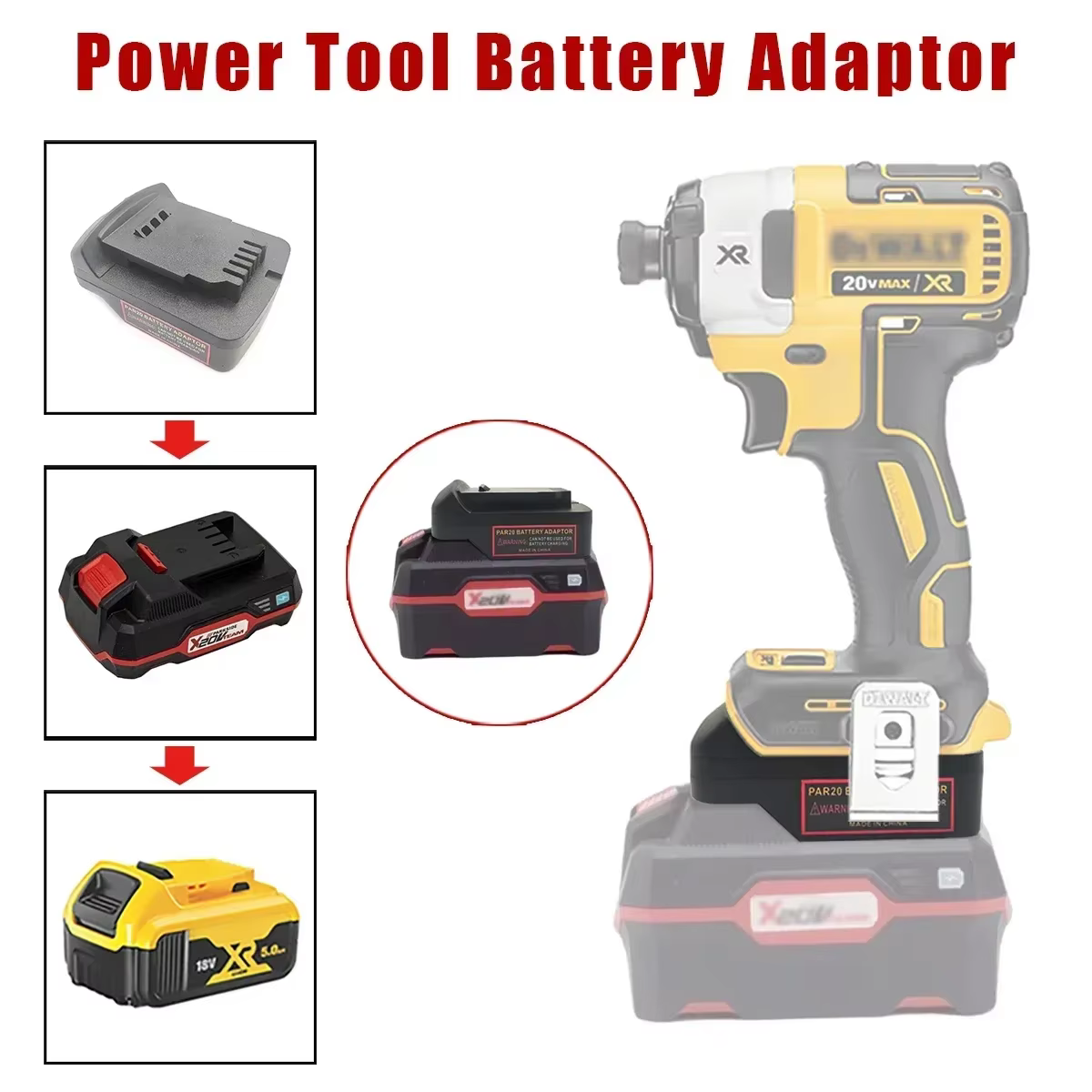 Pour Parkside 20V Batteries au Lithium convertisant pour Dewalt DCB série 18V/20V batterie au