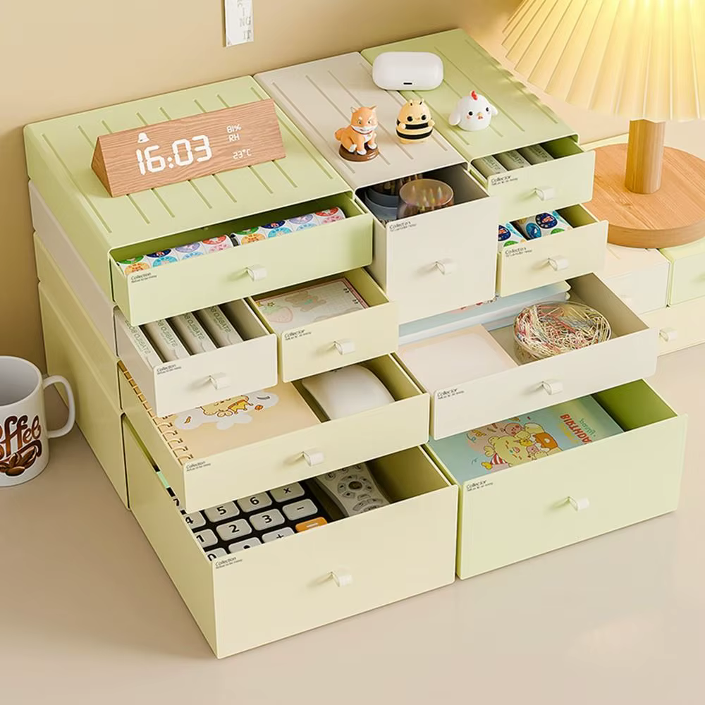 Boîte de rangement à tiroir en plastique
