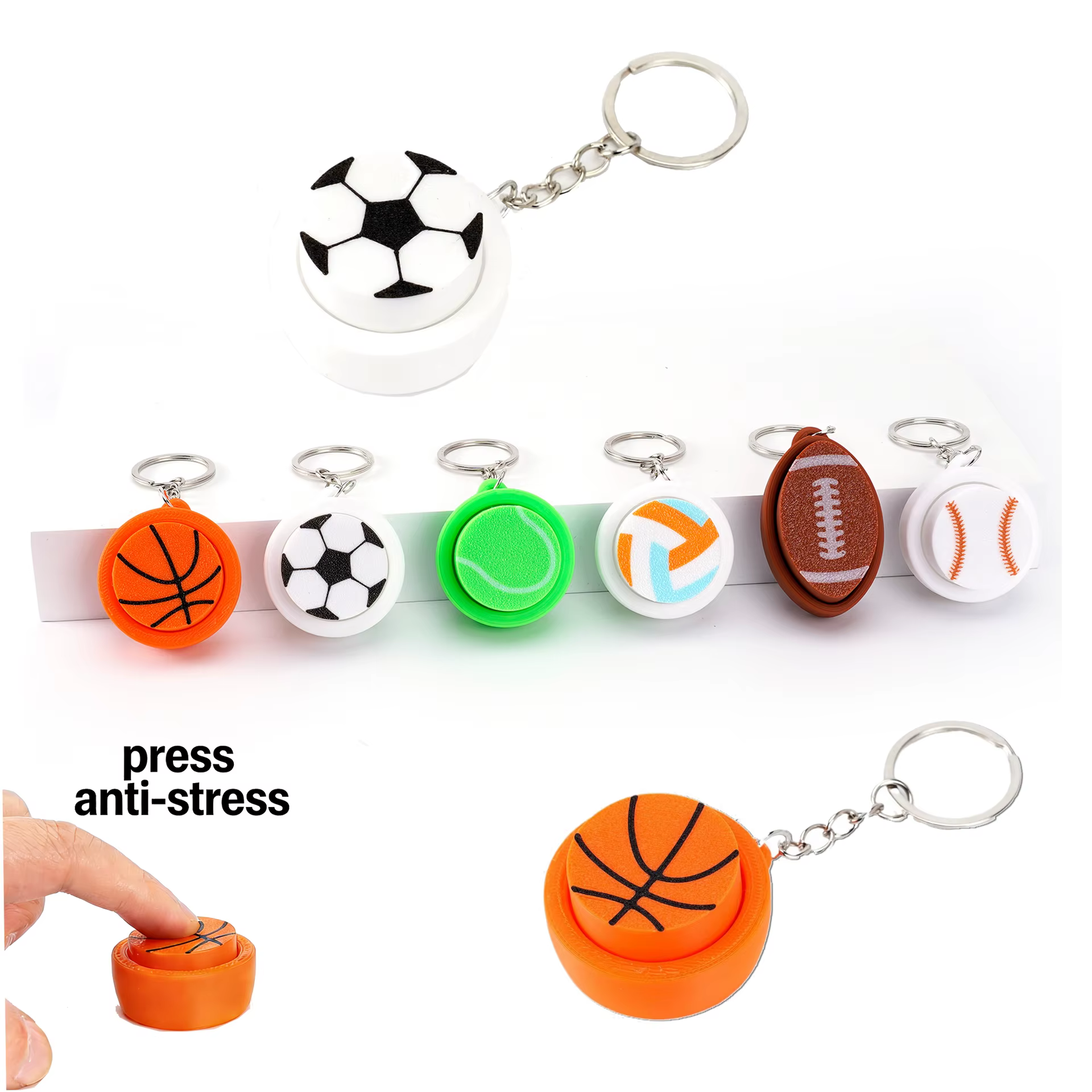 Porte-clés tendance anti-stress en forme de ballon de football