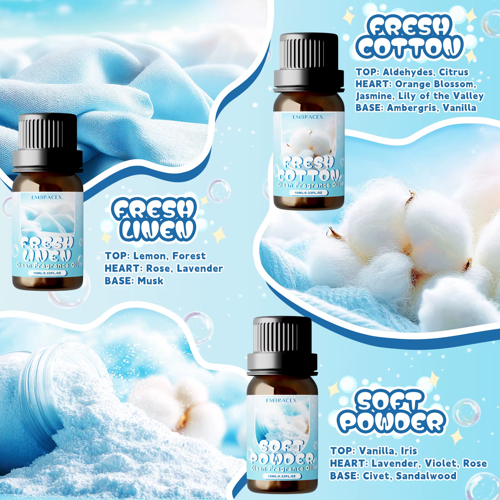 Coffret cadeau d'huiles essentielles, 6 pièces/1 pièce, huile parfumée fraîche, pour la fabrication de bougies, cadeau pour les amis