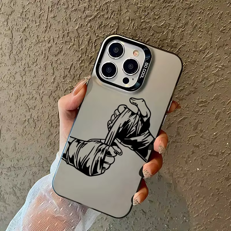 Boxe fille personnalisé galvanoplastie argent IMD coque de téléphone pour iPhone 11 12 13 14 15 16 Pro Max 16E 7 8 Plus X XS XR SE2 couverture